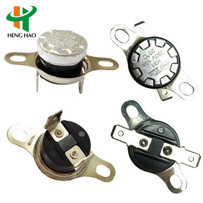 Controlador de temperatura termostático bimetálico con 100000 ciclos, 250V 16A y rango de 0-250℃